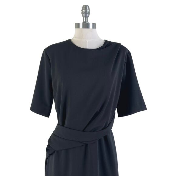 Alexia Admor Harper Short Sleeve Midi Sheath Dress Black - Picture 5 of 11